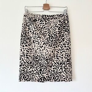 leopard cheetah jaguar print light tan and black pencil skirt by LOFT
